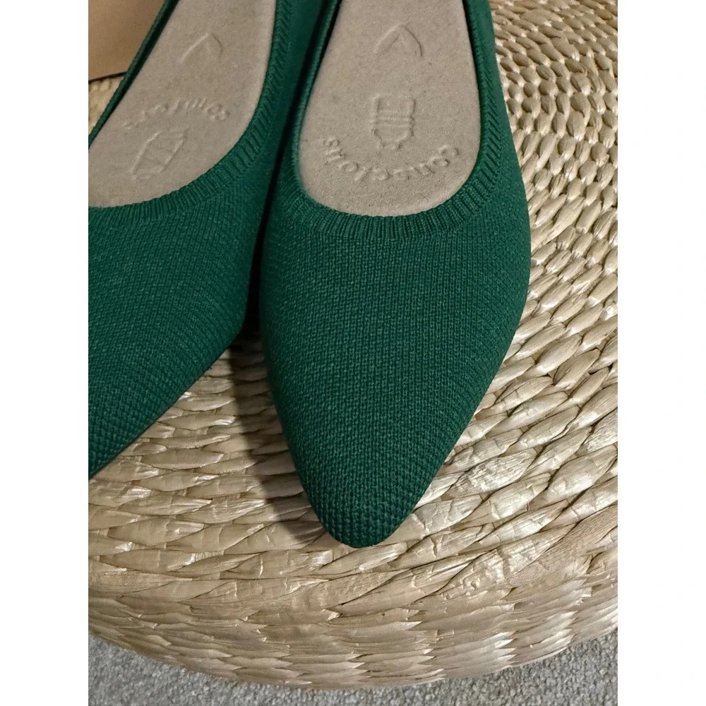 VIVAIA Aria 5° Pointed Toe Flats Forest Green Knit Shoes Comfortable‎ US/9.5
